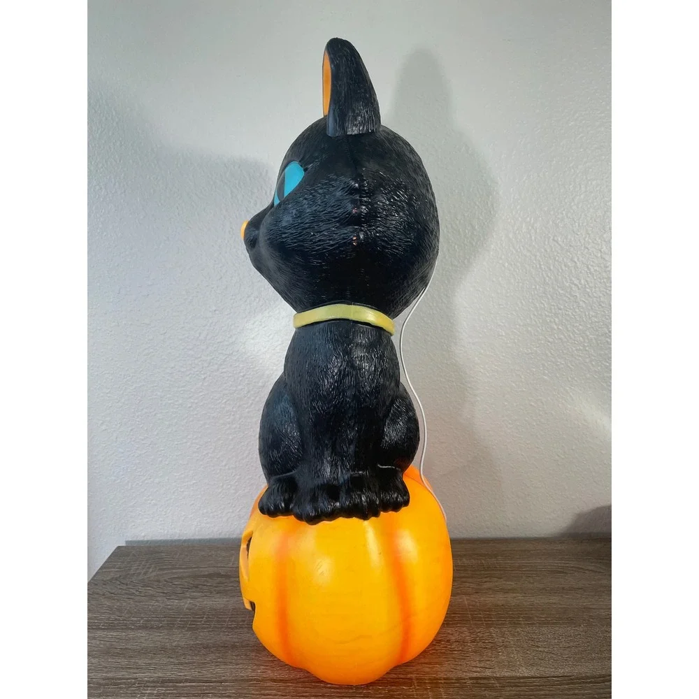 Ashland Halloween Black Cat Pumpkin Blow Mold Light Up Outdoor Decor 24 Inch